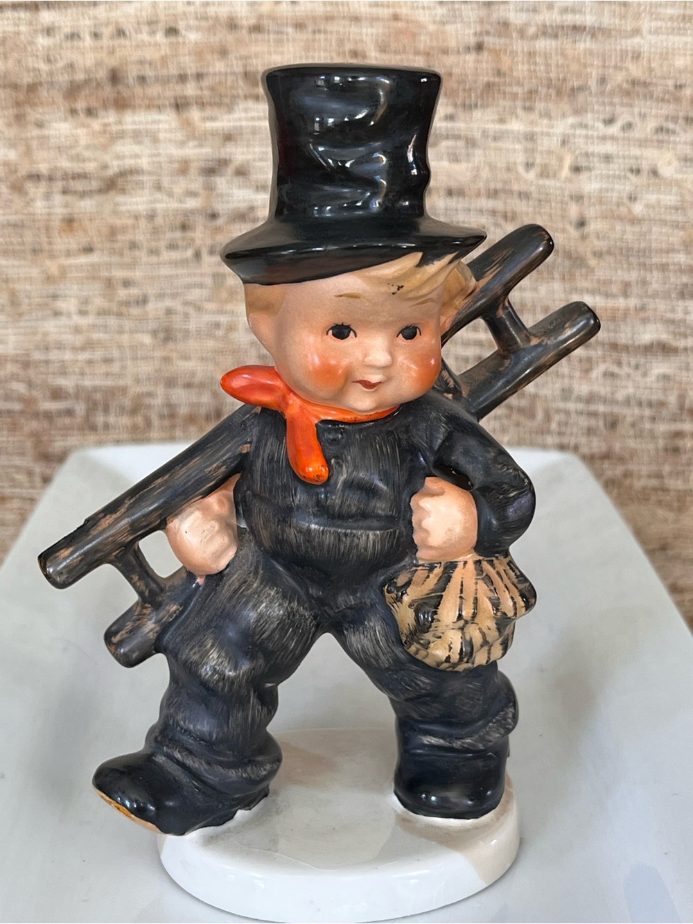 Vintage Goebel Porcelain Chimney Sweep Boy with Ladder